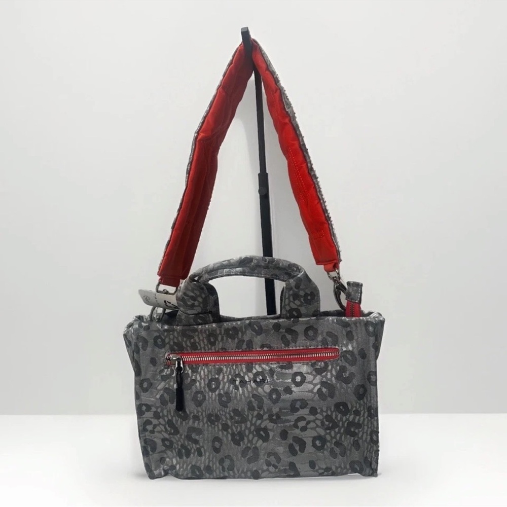 Tahari Satchel "Bree"‎ Pewter Leopard Handbag NWT Top Handle or Shoulder Purse